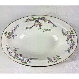Fukagawa  OVAL VEGETABLE SERVING BOWL Bone China Gold Trim Japan 10 1/2 By 8 3/4